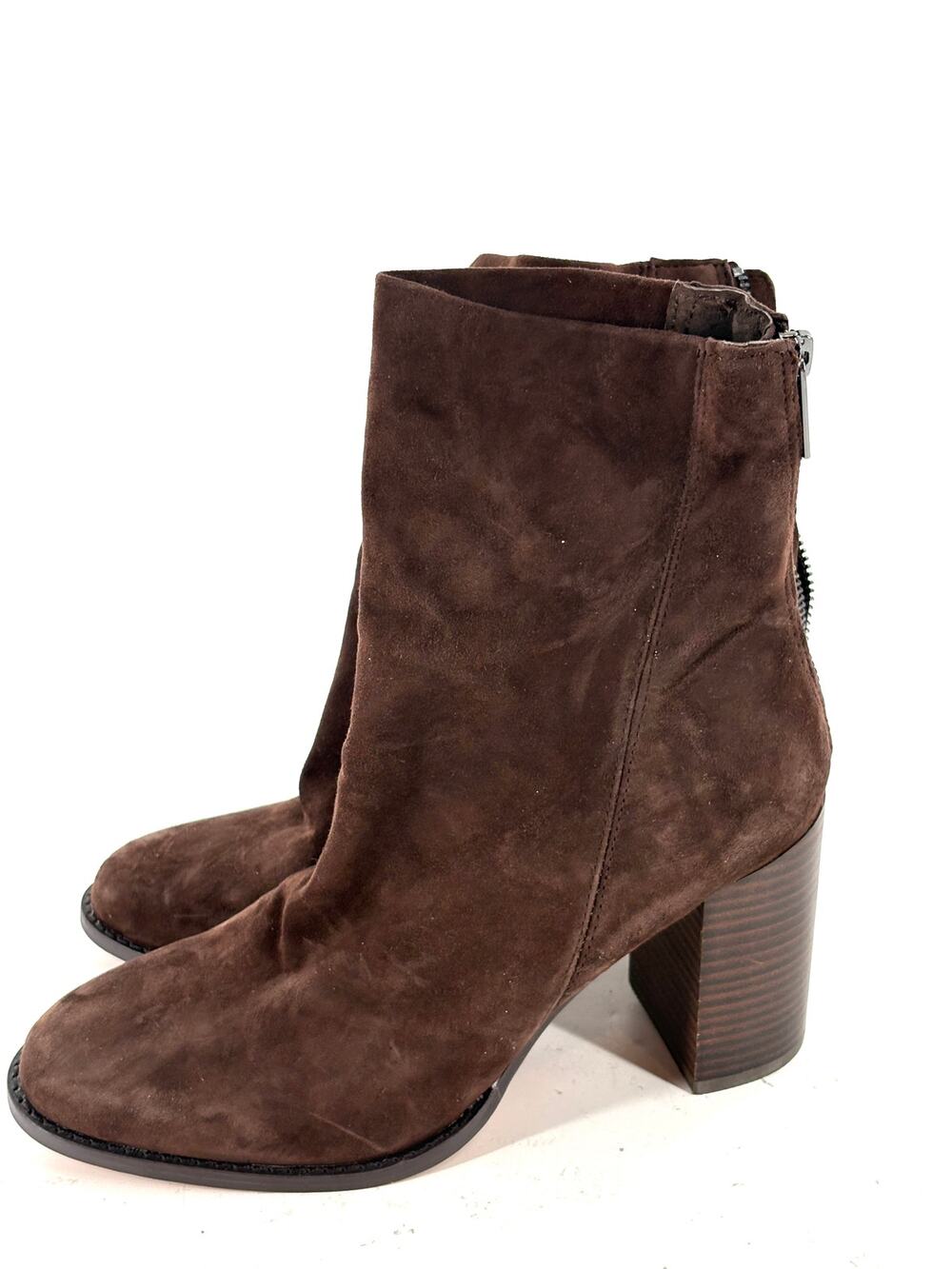 Steve Madden Obsession Mid Calf Boots 10 Dark Brown Suede Heel Ankle Boho